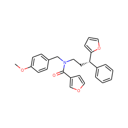 COc1ccc(CN(CC[C@@H](c2ccccc2)c2ccco2)C(=O)c2ccoc2)cc1 ZINC000002826899