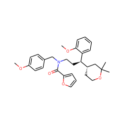 COc1ccc(CN(CC[C@@H](c2ccccc2OC)[C@H]2CCOC(C)(C)C2)C(=O)c2ccco2)cc1 ZINC000000856798