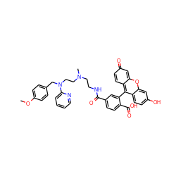 COc1ccc(CN(CCN(C)CCNC(=O)c2ccc(C(=O)O)c(-c3c4ccc(=O)cc-4oc4cc(O)ccc34)c2)c2ccccn2)cc1 ZINC000028244237