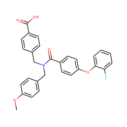 COc1ccc(CN(Cc2ccc(C(=O)O)cc2)C(=O)c2ccc(Oc3ccccc3F)cc2)cc1 ZINC001772652948