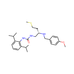 COc1ccc(CN[C@@H](CCSC)CNC(=O)Nc2c(C(C)C)cccc2C(C)C)cc1 ZINC000013737302