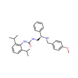 COc1ccc(CN[C@@H](CNC(=O)Nc2c(C(C)C)cccc2C(C)C)c2ccccc2)cc1 ZINC000003793023