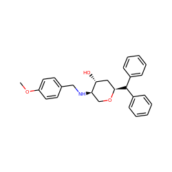 COc1ccc(CN[C@@H]2CO[C@H](C(c3ccccc3)c3ccccc3)C[C@H]2O)cc1 ZINC000013648546