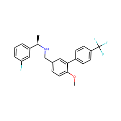 COc1ccc(CN[C@H](C)c2cccc(F)c2)cc1-c1ccc(C(F)(F)F)cc1 ZINC000038797380