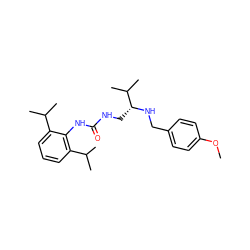 COc1ccc(CN[C@H](CNC(=O)Nc2c(C(C)C)cccc2C(C)C)C(C)C)cc1 ZINC000013737304