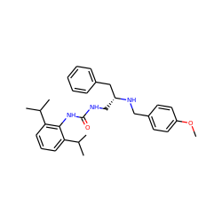 COc1ccc(CN[C@H](CNC(=O)Nc2c(C(C)C)cccc2C(C)C)Cc2ccccc2)cc1 ZINC000013737306