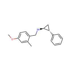 COc1ccc(CN[C@H]2C[C@@H]2c2ccccc2)c(C)c1 ZINC000113367984