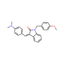 COc1ccc(CN2C(=O)/C(=C\c3ccc(N(C)C)cc3)c3ccccc32)cc1 ZINC000474609958