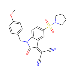 COc1ccc(CN2C(=O)C(=C(C#N)C#N)c3cc(S(=O)(=O)N4CCCC4)ccc32)cc1 ZINC000040916403