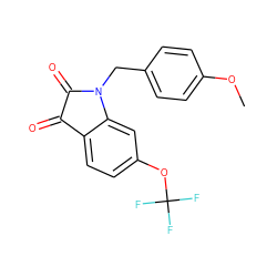 COc1ccc(CN2C(=O)C(=O)c3ccc(OC(F)(F)F)cc32)cc1 ZINC000045349602