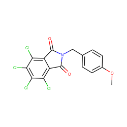 COc1ccc(CN2C(=O)c3c(Cl)c(Cl)c(Cl)c(Cl)c3C2=O)cc1 ZINC000299870733