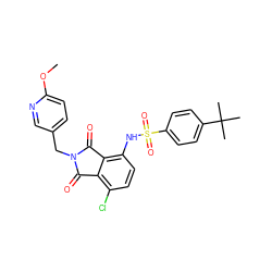 COc1ccc(CN2C(=O)c3c(Cl)ccc(NS(=O)(=O)c4ccc(C(C)(C)C)cc4)c3C2=O)cn1 ZINC000653853277