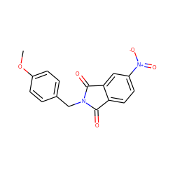 COc1ccc(CN2C(=O)c3ccc([N+](=O)[O-])cc3C2=O)cc1 ZINC000019815110