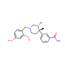 COc1ccc(CN2CC[C@@](C)(c3cccc(C(N)=O)c3)[C@@H](C)C2)c(OC)c1 ZINC000013587991