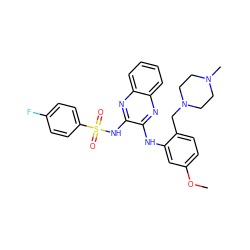 COc1ccc(CN2CCN(C)CC2)c(Nc2nc3ccccc3nc2NS(=O)(=O)c2ccc(F)cc2)c1 ZINC000138492124