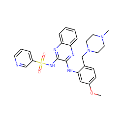 COc1ccc(CN2CCN(C)CC2)c(Nc2nc3ccccc3nc2NS(=O)(=O)c2cccnc2)c1 ZINC000148029717