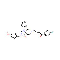 COc1ccc(CN2CN(c3ccccc3)C3(CCN(CCCC(=O)c4ccc(F)cc4)CC3)C2=O)cc1 ZINC000013448549