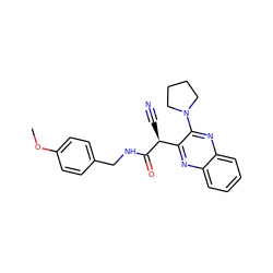 COc1ccc(CNC(=O)[C@@H](C#N)c2nc3ccccc3nc2N2CCCC2)cc1 ZINC000004328408