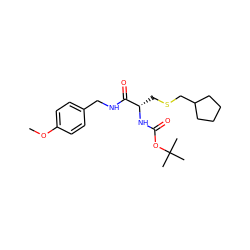 COc1ccc(CNC(=O)[C@H](CSCC2CCCC2)NC(=O)OC(C)(C)C)cc1 ZINC000003964064