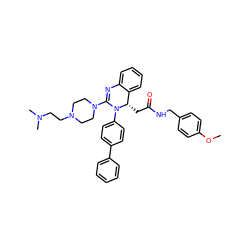 COc1ccc(CNC(=O)C[C@H]2c3ccccc3N=C(N3CCN(CCN(C)C)CC3)N2c2ccc(-c3ccccc3)cc2)cc1 ZINC000103240433