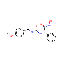 COc1ccc(CNC(=O)N[C@H](C(=O)NO)c2ccccc2)cc1 ZINC000095563982