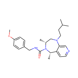 COc1ccc(CNC(=O)N2[C@@H](C)c3ccncc3N(CCC(C)C)C[C@H]2C)cc1 ZINC001772581855