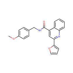 COc1ccc(CNC(=O)c2cc(-c3ccco3)nc3ccccc23)cc1 ZINC000003517678