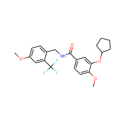 COc1ccc(CNC(=O)c2ccc(OC)c(OC3CCCC3)c2)c(C(F)(F)F)c1 ZINC001352110266