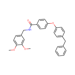 COc1ccc(CNC(=O)c2ccc(Oc3ccc(Cc4ccccc4)cc3)cc2)cc1OC ZINC000013551601