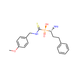 COc1ccc(CNC(=S)[P@](=O)(O)[C@H](N)CCc2ccccc2)cc1 ZINC000040866086