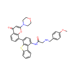 COc1ccc(CNCC(=O)Nc2ccc(-c3cccc4c(=O)cc(N5CCOCC5)oc34)c3sc4ccccc4c23)cc1 ZINC000101696177