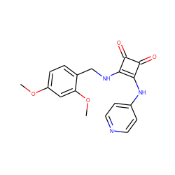 COc1ccc(CNc2c(Nc3ccncc3)c(=O)c2=O)c(OC)c1 ZINC000102977211