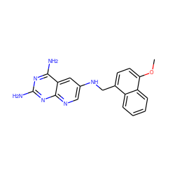 COc1ccc(CNc2cnc3nc(N)nc(N)c3c2)c2ccccc12 ZINC000003814966