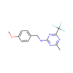 COc1ccc(CNc2nc(C)nc(C(F)(F)F)n2)cc1 ZINC000103283021