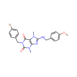 COc1ccc(CNc2nc3c(c(=O)n(Cc4ccc(Br)cc4)c(=O)n3C)n2C)cc1 ZINC000002361845