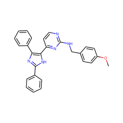 COc1ccc(CNc2nccc(-c3[nH]c(-c4ccccc4)nc3-c3ccccc3)n2)cc1 ZINC000013798210