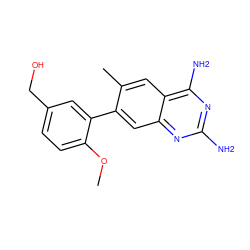 COc1ccc(CO)cc1-c1cc2nc(N)nc(N)c2cc1C ZINC000169706531