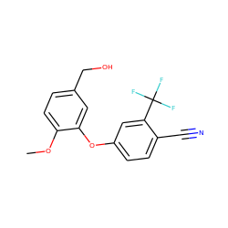 COc1ccc(CO)cc1Oc1ccc(C#N)c(C(F)(F)F)c1 ZINC000035824340