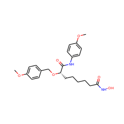 COc1ccc(CO[C@@H](CCCCCC(=O)NO)C(=O)Nc2ccc(OC)cc2)cc1 ZINC000028956734