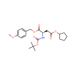 COc1ccc(COC(=O)[C@@H](CC(=O)OC2CCCC2)NC(=O)OC(C)(C)C)cc1 ZINC000013478442