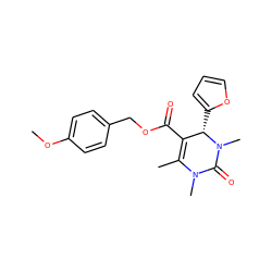 COc1ccc(COC(=O)C2=C(C)N(C)C(=O)N(C)[C@H]2c2ccco2)cc1 ZINC000095585902