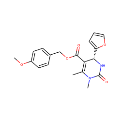 COc1ccc(COC(=O)C2=C(C)N(C)C(=O)N[C@H]2c2ccco2)cc1 ZINC000095586053