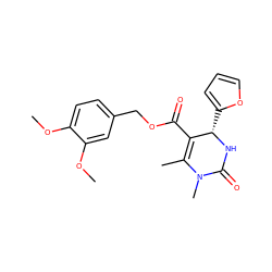 COc1ccc(COC(=O)C2=C(C)N(C)C(=O)N[C@H]2c2ccco2)cc1OC ZINC000095591699