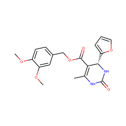 COc1ccc(COC(=O)C2=C(C)NC(=O)N[C@H]2c2ccco2)cc1OC ZINC000095589862