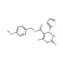 COc1ccc(COC(=O)C2=C(C)NC(=O)N[C@H]2c2cccs2)cc1 ZINC000205373967