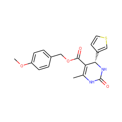 COc1ccc(COC(=O)C2=C(C)NC(=O)N[C@H]2c2ccsc2)cc1 ZINC000205374005