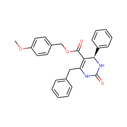 COc1ccc(COC(=O)C2=C(Cc3ccccc3)NC(=O)N[C@@H]2c2ccccc2)cc1 ZINC000205387028