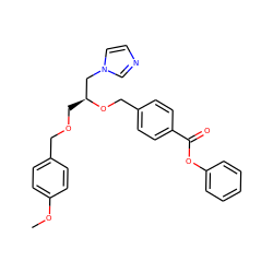 COc1ccc(COC[C@@H](Cn2ccnc2)OCc2ccc(C(=O)Oc3ccccc3)cc2)cc1 ZINC000029341434