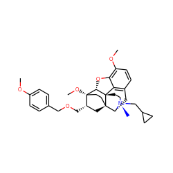 COc1ccc(COC[C@H]2C[C@@]34CC[C@]2(OC)[C@@H]2Oc5c(OC)ccc6c5[C@@]23CC[N@+](C)(CC2CC2)[C@@H]4C6)cc1 ZINC000473183219