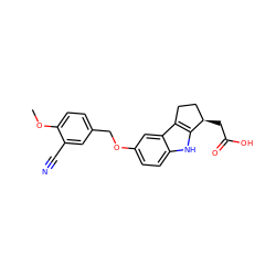 COc1ccc(COc2ccc3[nH]c4c(c3c2)CC[C@H]4CC(=O)O)cc1C#N ZINC000299821991